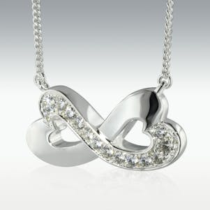 Perpetual Love Platinum with Diamonds Cremation Jewelry