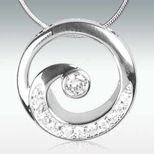 Spiral Eternity Platinum with Diamonds Cremation Jewelry