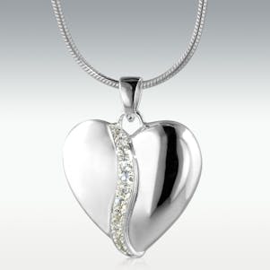 United Heart Platinum with Diamonds Cremation Jewelry