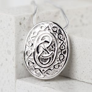 Oval Celtic Infinity Sterling Silver Cremation Jewelry