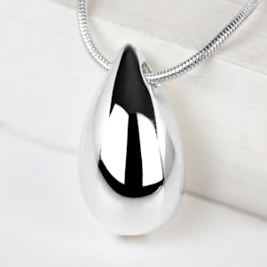 Teardrop Sterling Silver Cremation Jewelry - Engravable