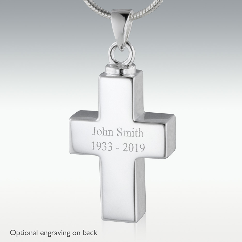 Black cross deals urn necklace