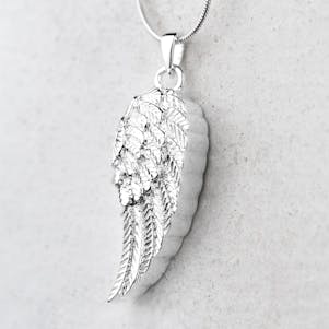 Wing of an Angel Sterling Silver Cremation Jewelry - Engravable
