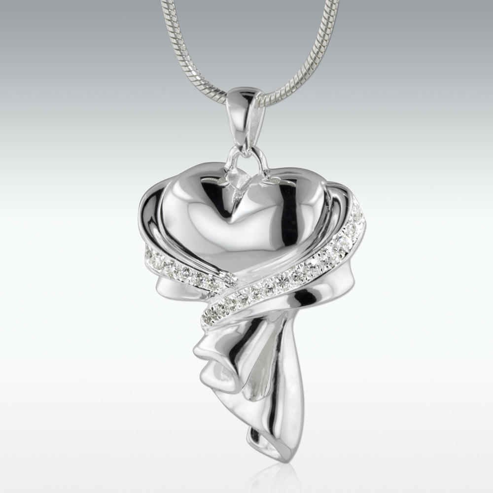 Filigree Tear Ster. Silver Cremation Jewelry - Perfect Memorials
