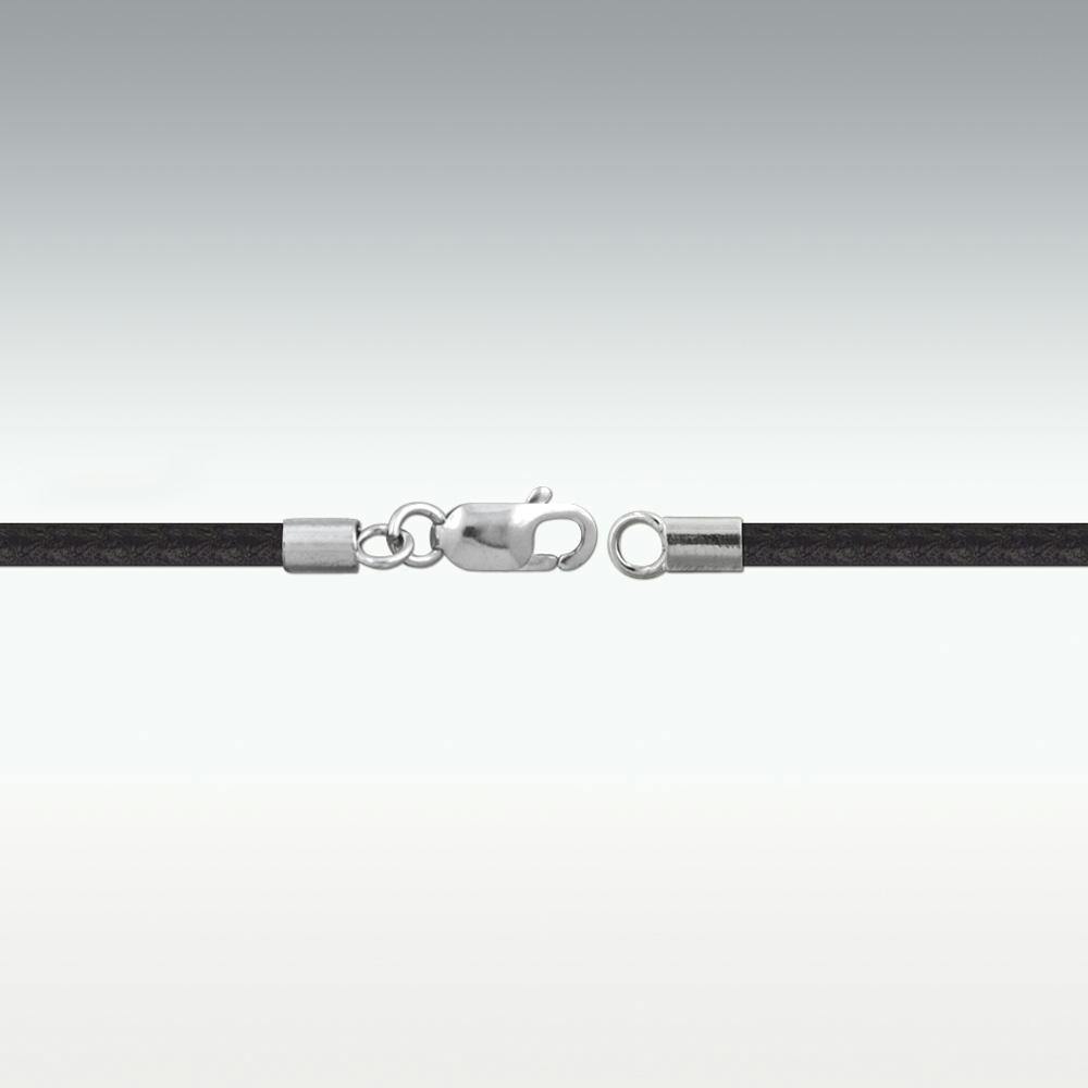Black Leather Cording- Stainless Steel Clasp - 20