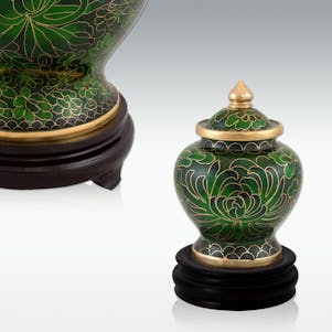 Emerald Blossom Cloisonne Keepsake Cremation Urn
