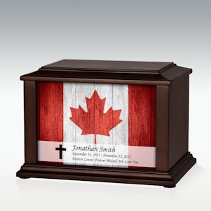 Medium Canadian Flag Infinite Impression Cremation Urn