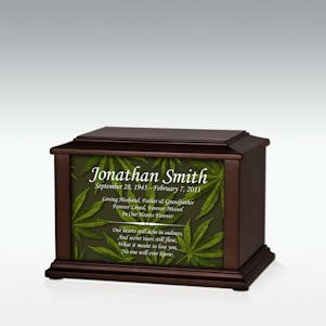 Small Marijuana Infinite Impression Cremation Urn - Engravable