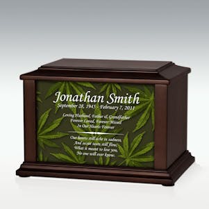 Medium Marijuana Infinite Impression Cremation Urn - Engravable
