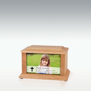 Oak Custom Photo Infinite Impression Infant Cremation Urn