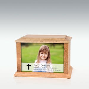 Oak Custom Photo Infinite Impression Child Cremation Urn