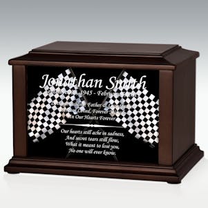 Large Checkered Flags Infinite Impression Cremation Urn