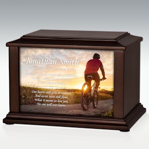 Large Cyclist Infinite Impression Cremation Urn