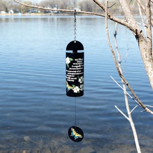 Inside Our Hearts 22" Cylinder Memorial Wind Chime - Engravable