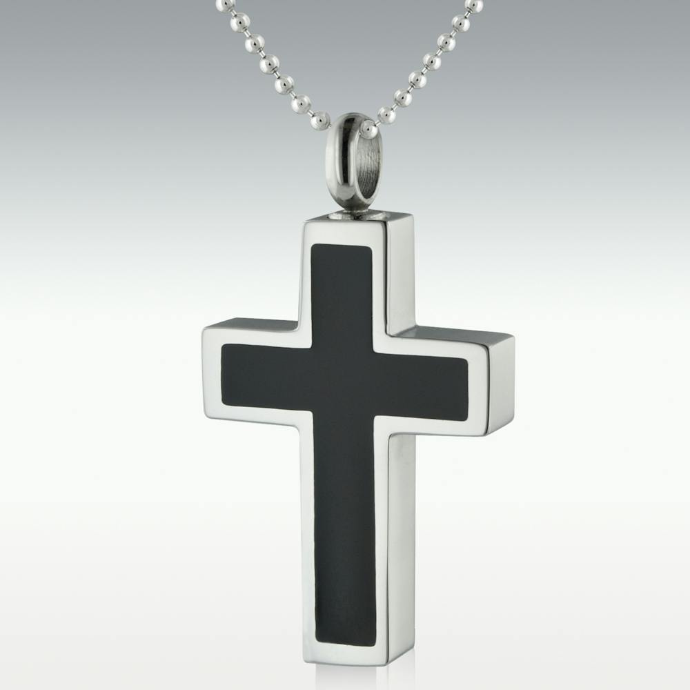 Christian Fish with Cross Cremation Jewelry Pendant