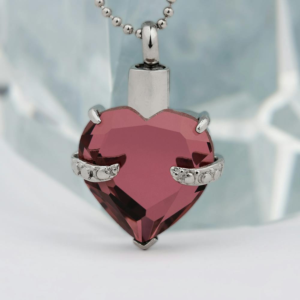 Hold My Heart Amethyst Necklace - Perfect Memorials