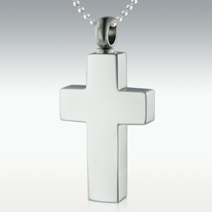 Basic Cross Stainless Steel Cremation Jewelry - Engravable