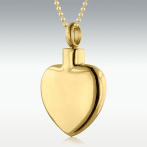 Gold Love Story Heart Stainless Steel Cremation Jewelry