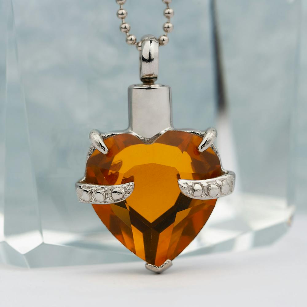 Hold My Heart Citrine Urn Necklace - Perfect Memorials