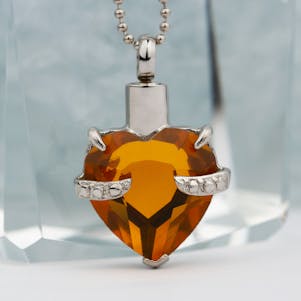Hold My Heart Citrine Stainless Steel Cremation Jewelry