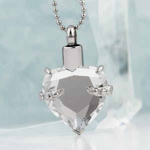 Hold My Heart Diamond Stainless Steel Cremation Jewelry