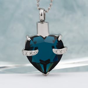 Hold My Heart Sapphire Stainless Steel Cremation Jewelry