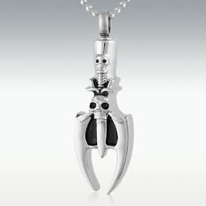 Skull Dagger Stainless Steel Cremation Jewelry - Engravable
