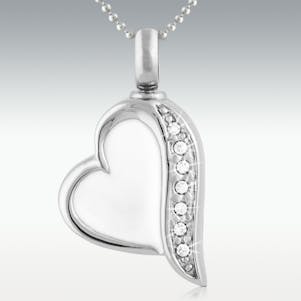 Trail To My Heart Stainless Steel Cremation Jewelry - Engravable