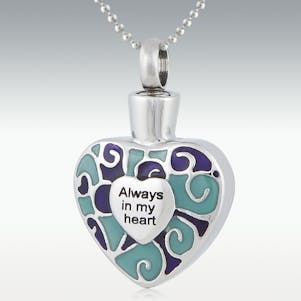 Always In My Heart II Stainless Steel Cremation Jewelry