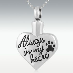Always Paw Heart Stainless Steel Cremation Jewelry - Engravable