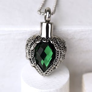 Emerald Angels Near Heart Stainless Steel Cremation Jewelry