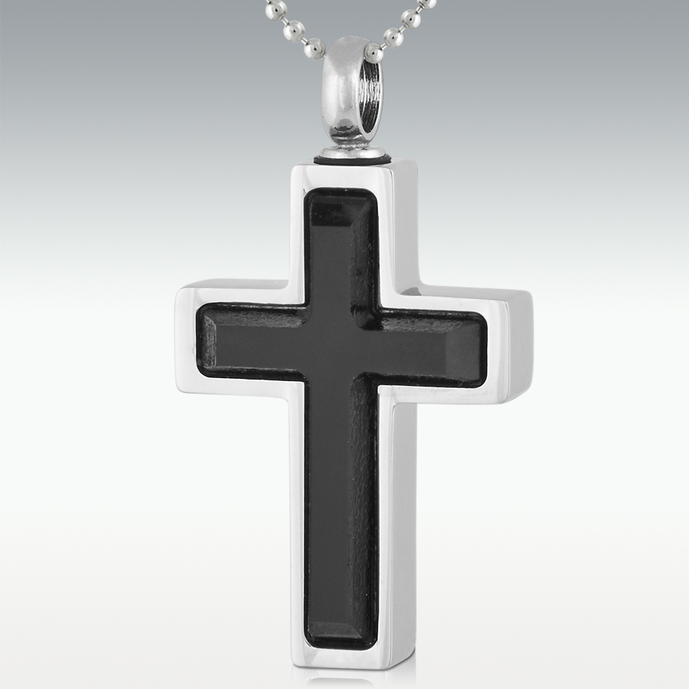 Black Gem Cross Necklace – Cutethingscommin