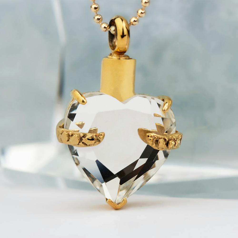 Hold My Heart Gold Diamond Necklace - Perfect Memorials