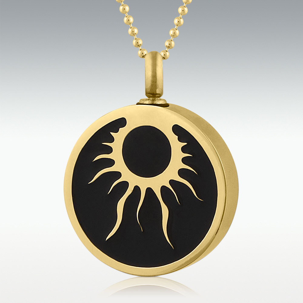 Boundless Sun Gold Stainless Steel Cremation Jewelry -Engravable