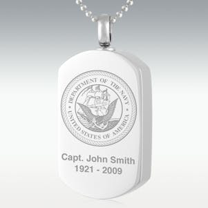 Department Of The Navy Stainless Steel Cremation Jewelry