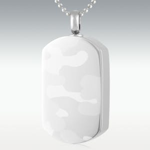 Camouflage Dog Tag Stainless Steel Cremation Jewelry
