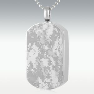 Digital Camouflage Dog Tag Stainless Steel Cremation Jewelry