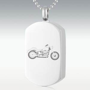 Motorcycle Dog Tag Stainless Steel Cremation Jewelry