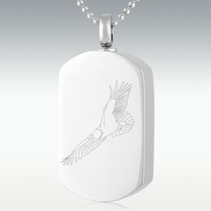 Soaring Eagle Dog Tag Stainless Steel Cremation Jewelry