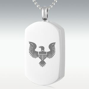 American Eagle Dog Tag Stainless Steel Cremation Jewelry