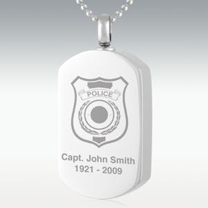 Police Department Dog Tag Stainless Steel Cremation Jewelry