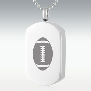 Football Dog Tag Stainless Steel Cremation Jewelry