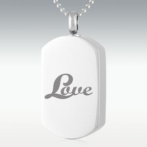 Love Dog Tag Stainless Steel Cremation Jewelry