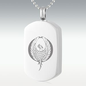 Phoenix Dog Tag Stainless Steel Cremation Jewelry