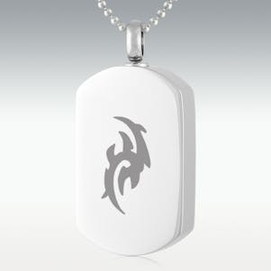 Tribal Dog Tag Stainless Steel Cremation Jewelry
