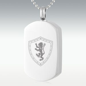 Shield Dog Tag Stainless Steel Cremation Jewelry