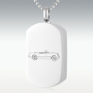1953 Sports Car Dog Tag Stainless Steel Cremation Jewelry