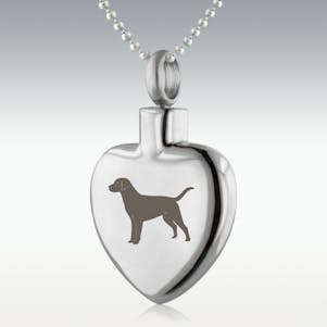 Labrador Heart Stainless Steel Cremation Jewelry - Engravable