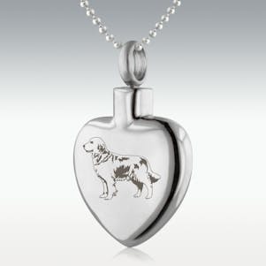 Golden Retriever Heart Stainless Steel Cremation Jewelry