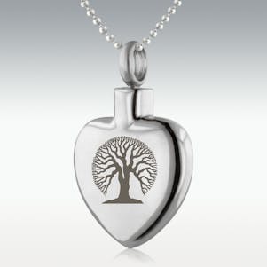 Tree Of Life Heart Stainless Steel Cremation Jewelry